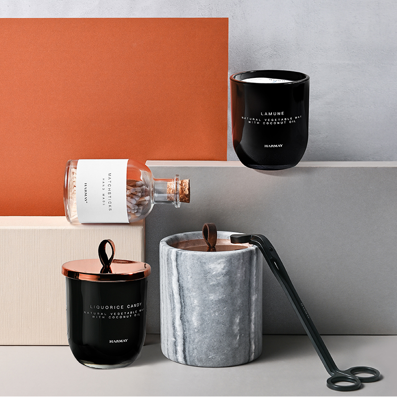 M&Scent оптовая продажа, роскошные украшения на заказ, частная марка, черные стеклянные хрустальные ароматические свечи из соевого воска