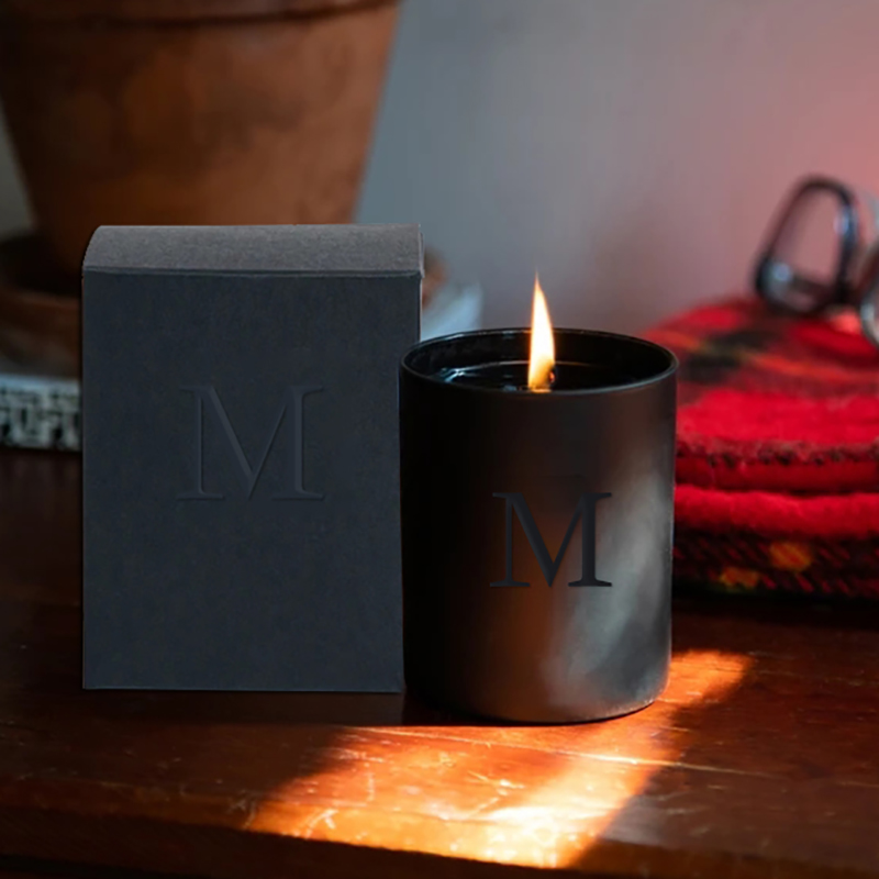 M&Scent оптом роскошные черные банки свадебные декоративные ароматические соевые свечи с кристаллами