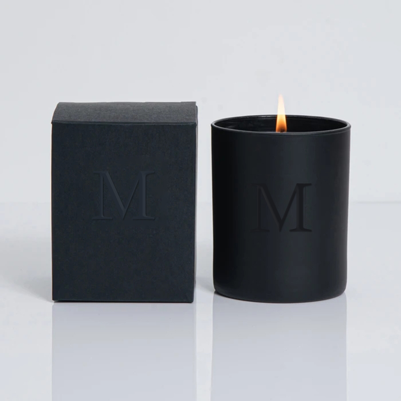 M&Scent оптом роскошные черные банки свадебные декоративные ароматические соевые свечи с кристаллами