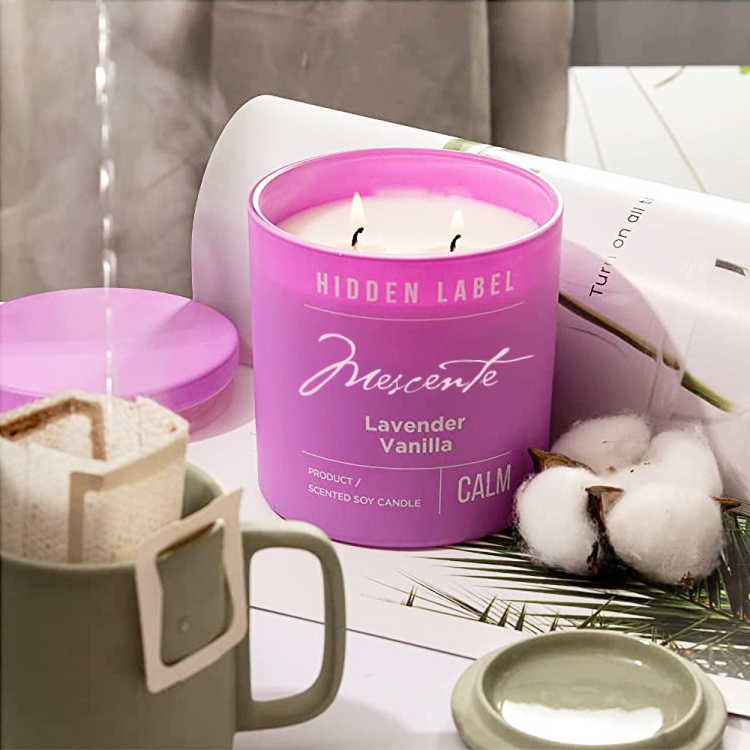 M&Scent оптовая продажа роскошных черных баночек под собственной торговой маркой ароматические свечи из соевого воска с кристаллами