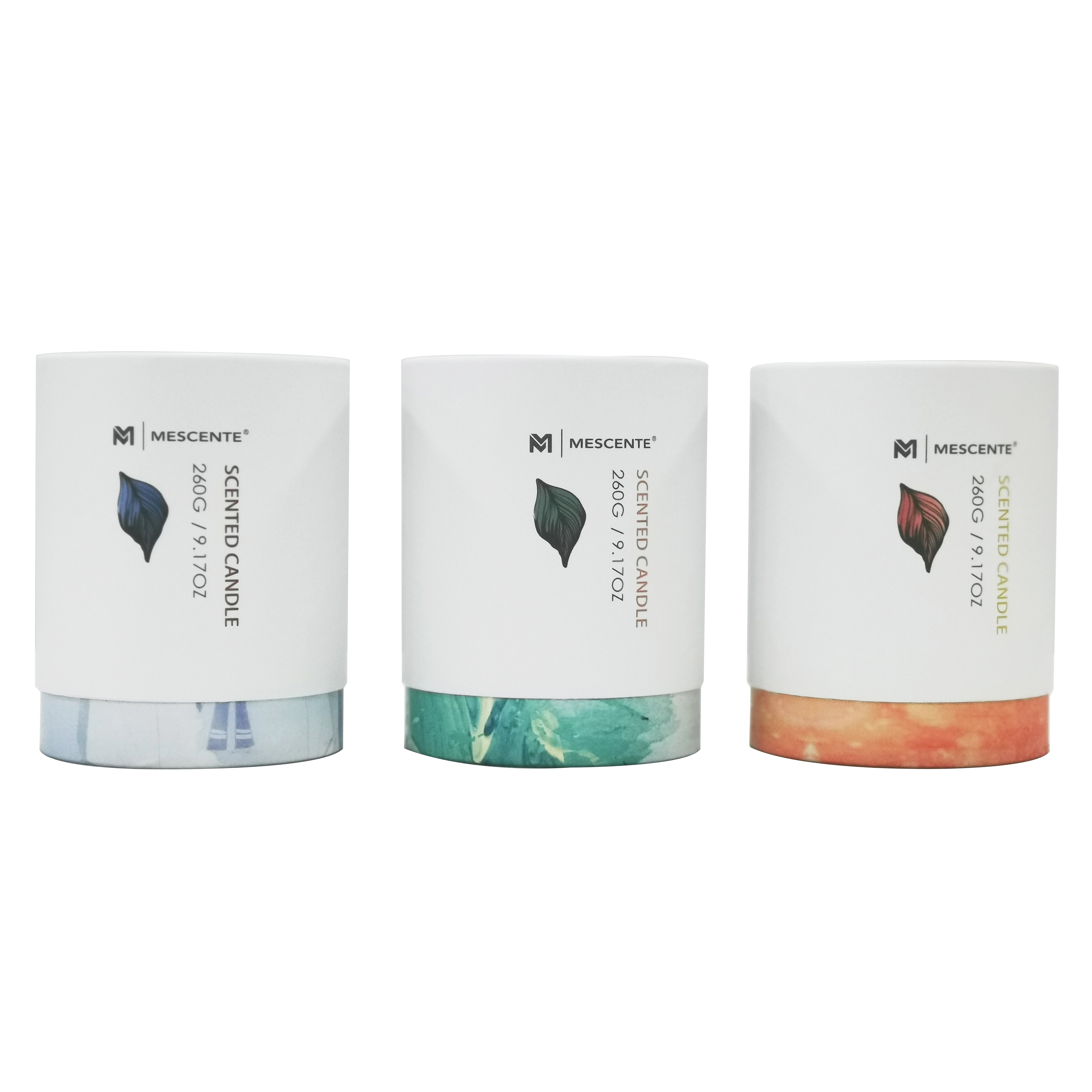 M & Scent оптовая продажа под частной торговой маркой, зеленая стеклянная банка, пальмовая свеча, духовые свечи