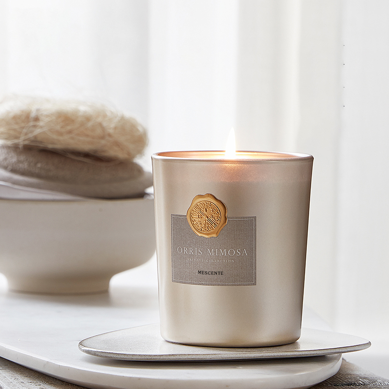 Роскошные декоративные стеклянные банки M&Scent под частной торговой маркой, ароматическая свеча из соевого воска