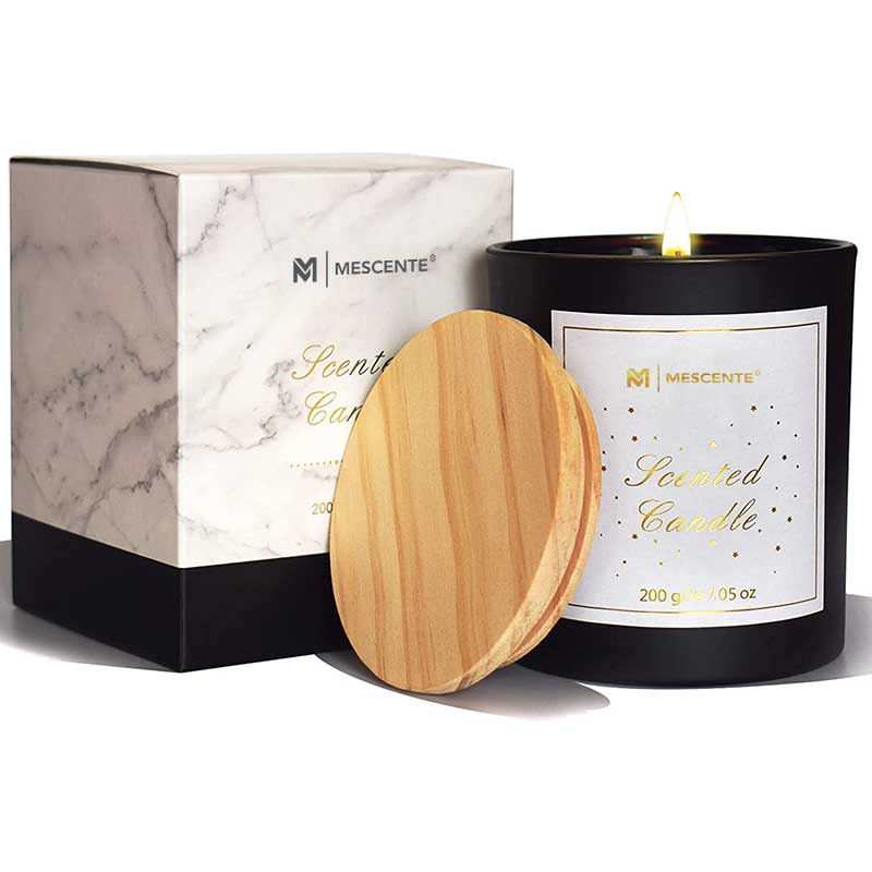M&Scent Custom Logo Мини-круглая бутылка из хрустального стекла Крепкий кофе соевый воск Ароматические свечи в коробке оптом