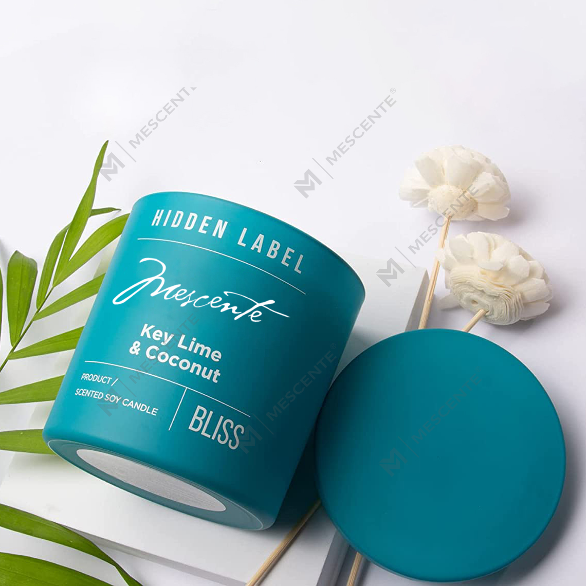 M&Scent оптовая роскошная частная торговая марка в черных банках ароматические свечи из соевого воска с кристаллами