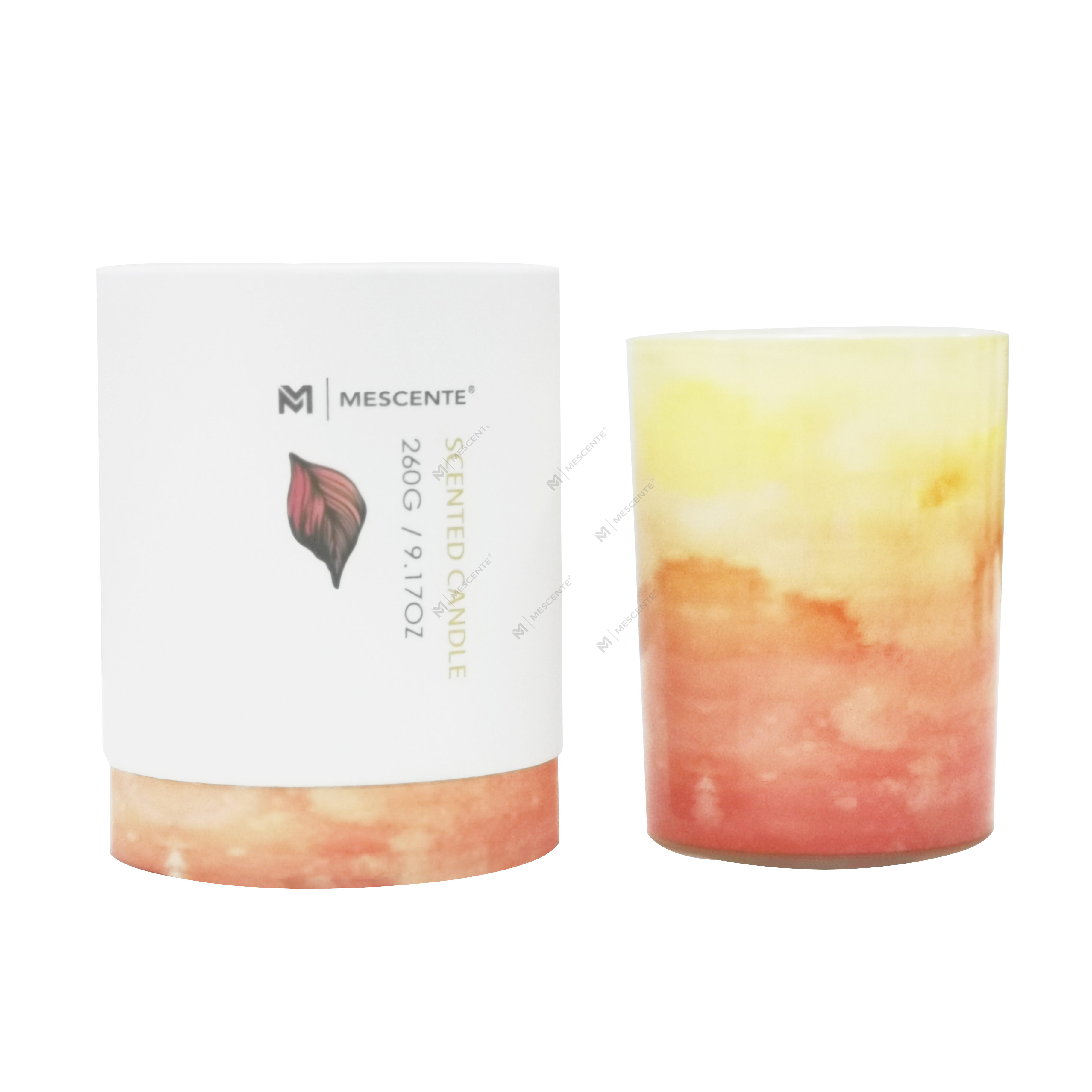 M & Scent оптовая продажа под частной торговой маркой, зеленая стеклянная банка, пальмовая свеча, духовные свечи