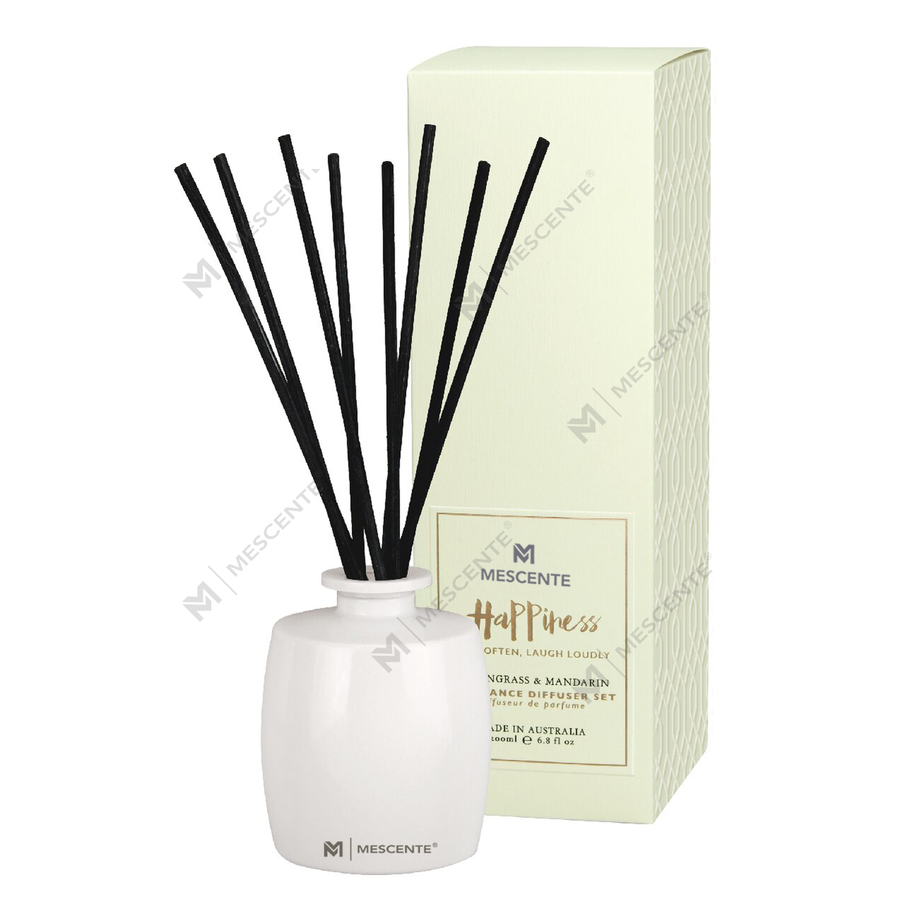 M&Scent Большая стеклянная бутылка Home Essentials Арома-диффузор Подарочный набор с палочками из ротанга