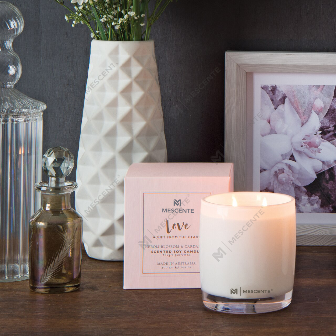 M&Scent Большая стеклянная бутылка Home Essentials Арома-диффузор Подарочный набор с палочками из ротанга