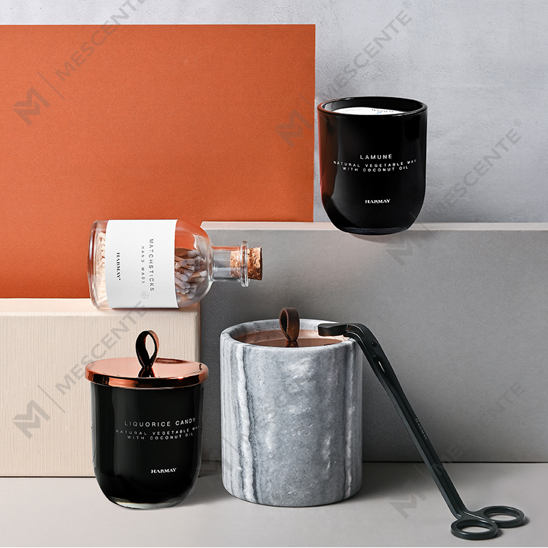 M&Scent оптовая продажа, роскошные украшения на заказ, частная марка, черные стеклянные хрустальные ароматические свечи из соевого воска