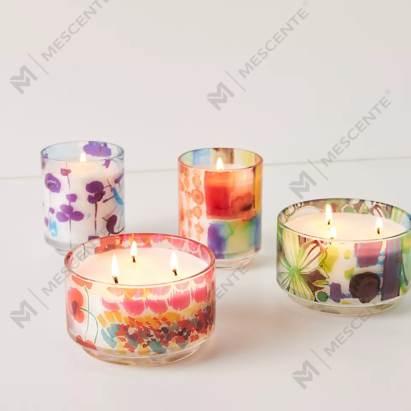 M & Scent Роскошные украшения на заказ, частная марка, 3 фитиля Sunday Painter, стеклянные хрустальные ароматические свечи из соевого воска