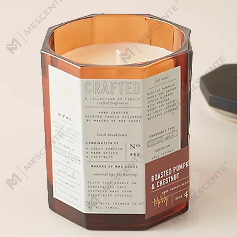 M&Scent изготовленная на заказ роскошная деревянная крышка, хлопковый фитиль, стеклянный сосуд, смесь соевого воска, осенняя стеклянная свеча ручной работы