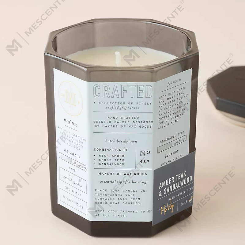 M&Scent изготовленная на заказ роскошная деревянная крышка, хлопковый фитиль, стеклянный сосуд, смесь соевого воска, осенняя стеклянная свеча ручной работы