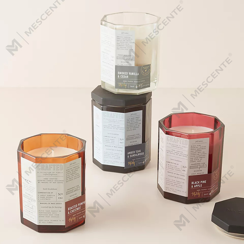 M&Scent изготовленная на заказ роскошная деревянная крышка, хлопковый фитиль, стеклянный сосуд, смесь соевого воска, осенняя стеклянная свеча ручной работы