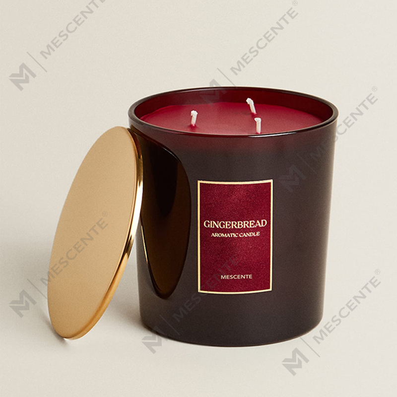M&Scent Custom Luxury 3 фитиля Свечи Персонализированная частная торговая марка Черная матовая стеклянная ароматическая свеча